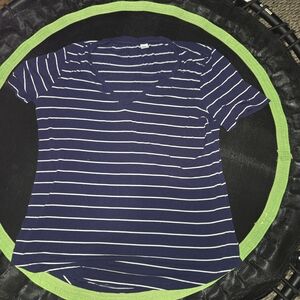 Old Navy Blue and White Striped Shirt
